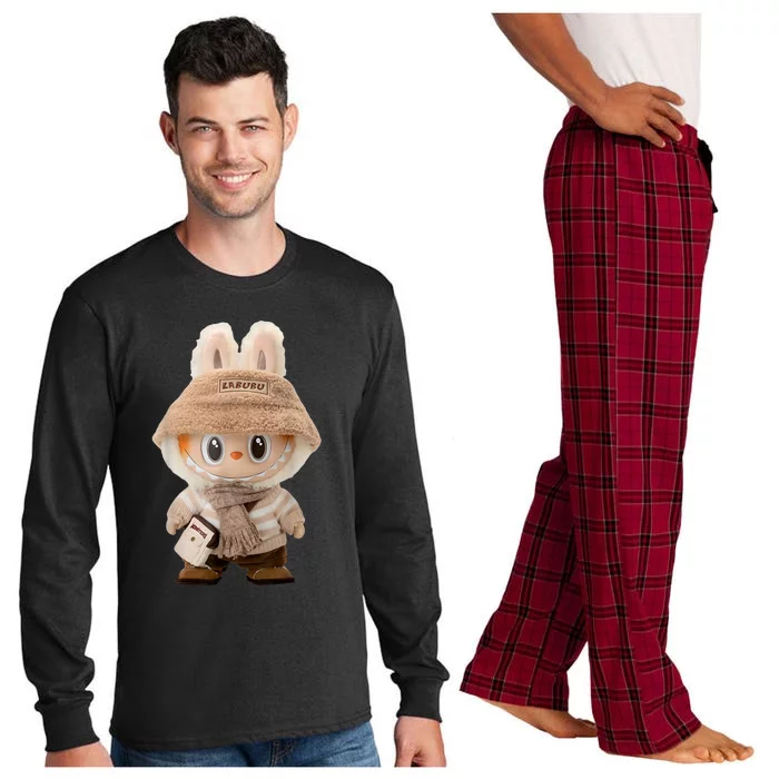 Cute Labubu Classic Pose Fun Labubu Lover Gifts Long Sleeve Pajama Set