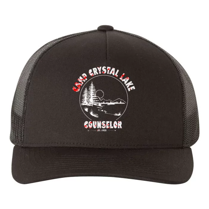 Crystal Lake Camp Counselor Costume Halloween Horror Blood Yupoong Adult 5-Panel Trucker Hat