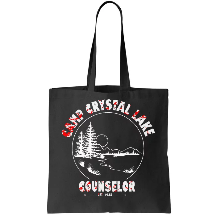 Crystal Lake Camp Counselor Costume Halloween Horror Blood Tote Bag