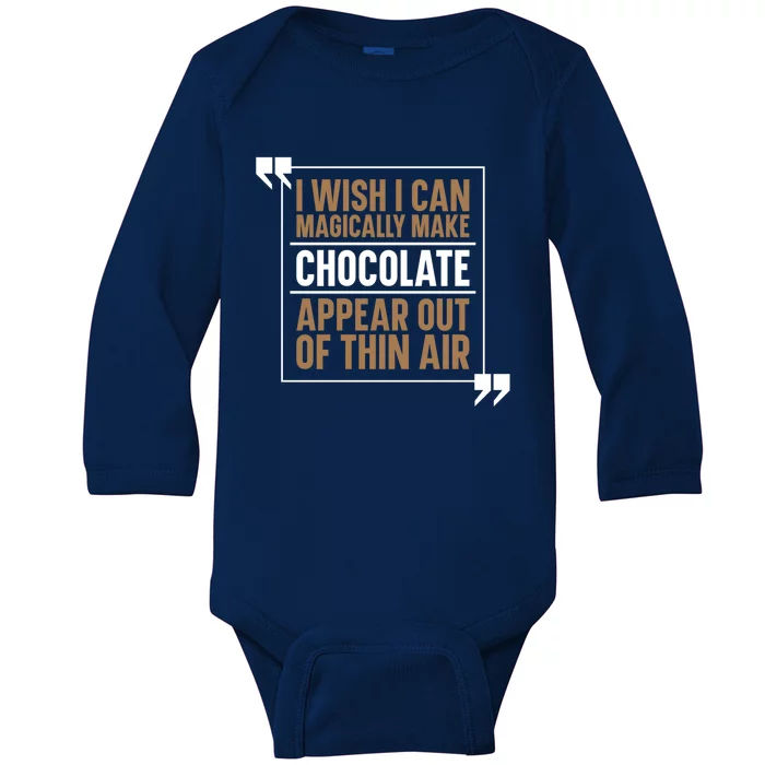 Chocolate Lover Cute Gift Magic Chocoholic Sweets Bar Chocolate Gift Baby Long Sleeve Bodysuit