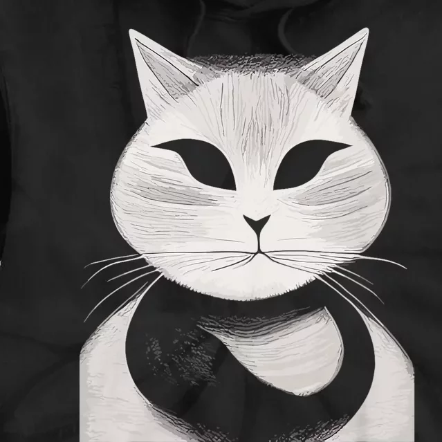 Cat Lover Cat Art Black And White Cat Mom Cat Dad Tie Dye Hoodie