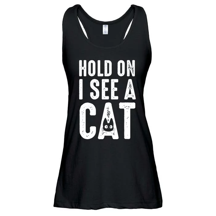 Cat Lover Cat Mom Funny Hold On I See A Cat Ladies Essential Flowy Tank