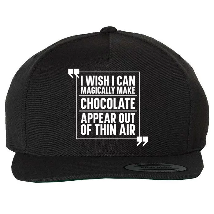 Chocolate Lover Cute Gift Magic Chocoholic Sweets Bar Chocolate Funny Gift Wool Snapback Cap