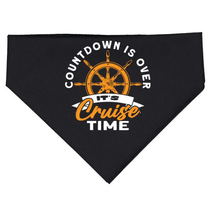 Cruise Lovers Cruising Countdown Is Over Its Cruise Time Gift USA-Made Doggie Bandana