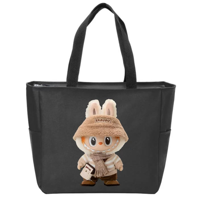 Cute Labubu Classic Pose Fun Labubu Lover Gifts Zip Tote Bag