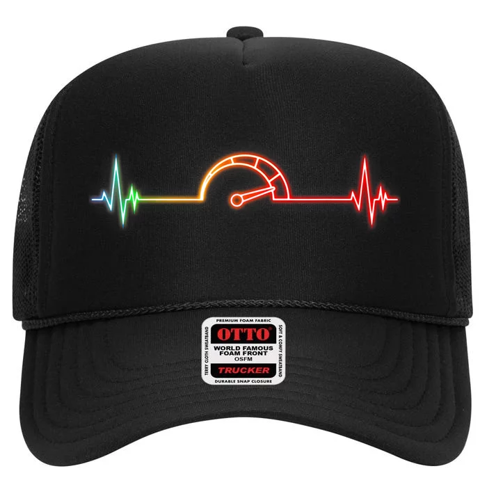 Car Lover Car Racing Speedometer Car Enthusiast High Crown Mesh Trucker Hat