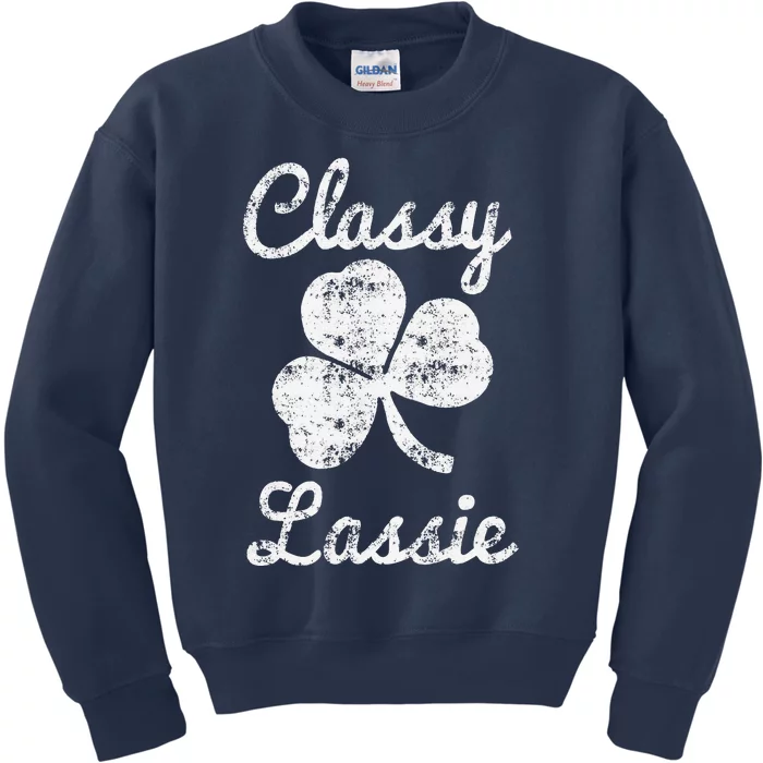 Classy Lassie Cute Womens St Patricks Day Kids Sweatshirt