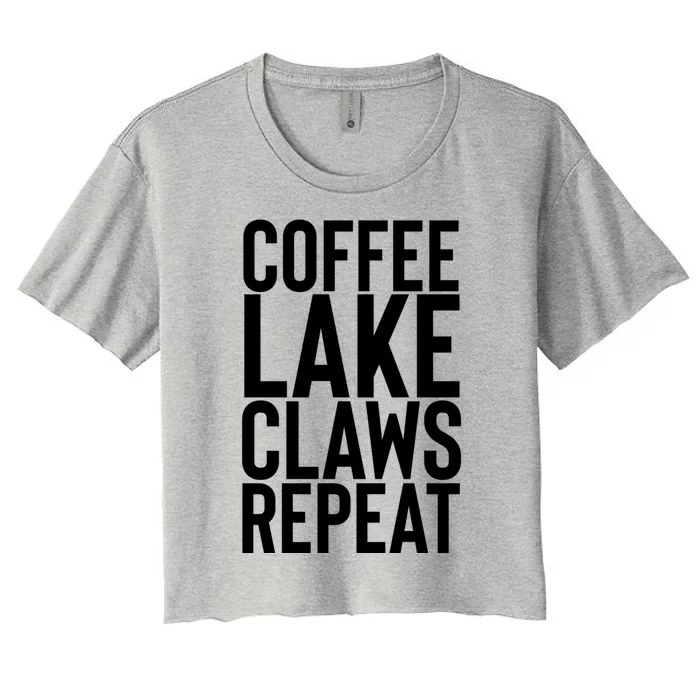 Coffee Lake Claw Repeat Hard Seltzer Summer Boating Gift Women's Crop Top Tee