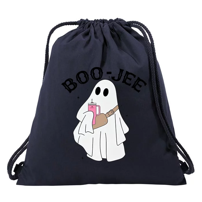 Coffee Lovers Cute Ghost Halloween Costume Boujee Boojee Cool Gift Drawstring Bag