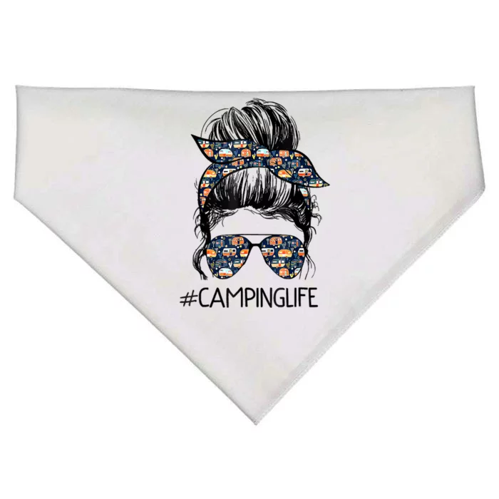 Camping Life Camping Lover Girl Outside USA-Made Doggie Bandana