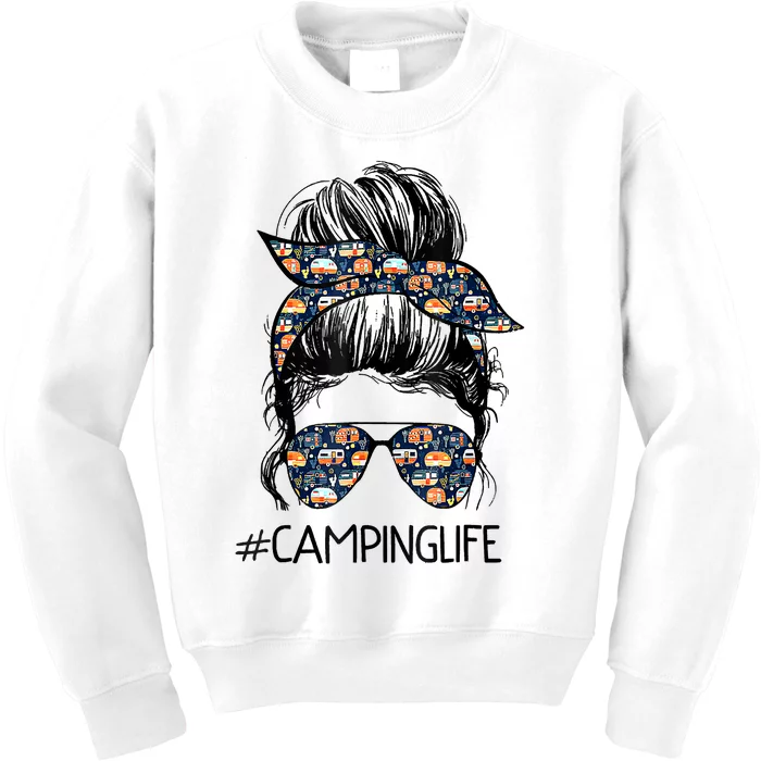 Camping Life Camping Lover Girl Outside Kids Sweatshirt