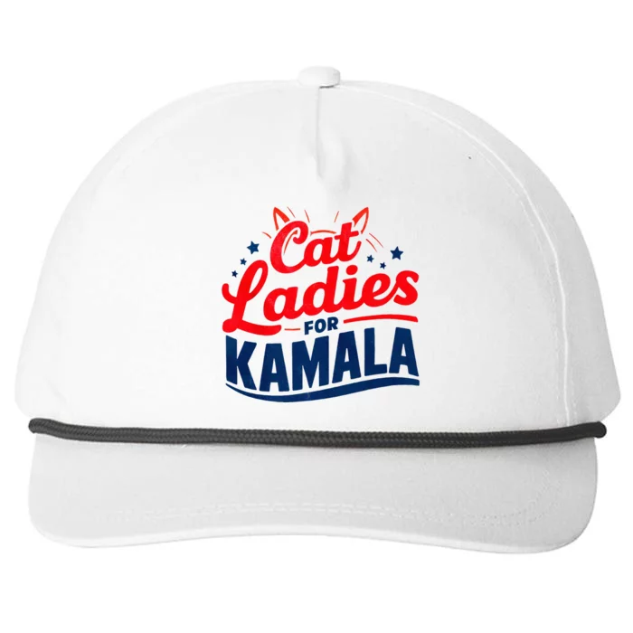 Cat Ladies Cat Lettering Positive Snapback Five-Panel Rope Hat