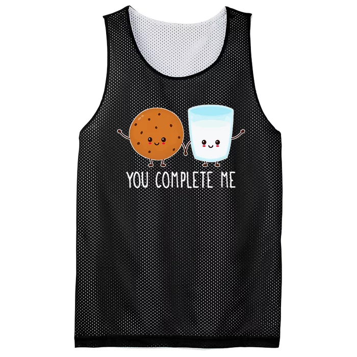 Cute Love Cookie And Milk You Complete Me Mesh Reversible Basketball Jersey Tank