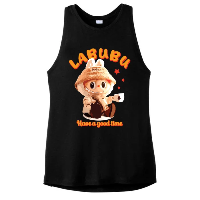 Cute Labubu Classic Pose Funny Labubu Ladies Tri-Blend Wicking Tank