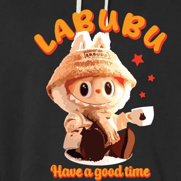 Cute Labubu Classic Pose Funny Labubu Garment-Dyed Fleece Hoodie