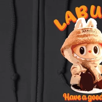 Cute Labubu Classic Pose Funny Labubu Full Zip Hoodie