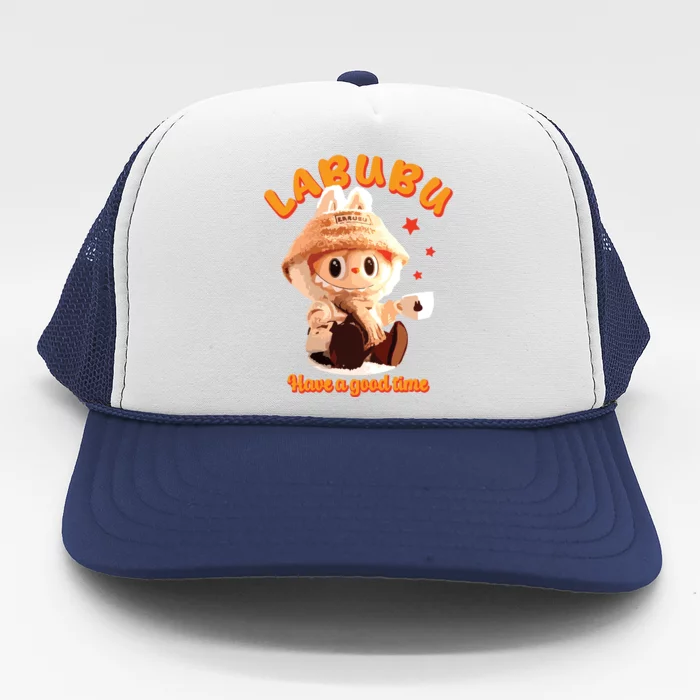 Cute Labubu Classic Pose Funny Labubu Trucker Hat