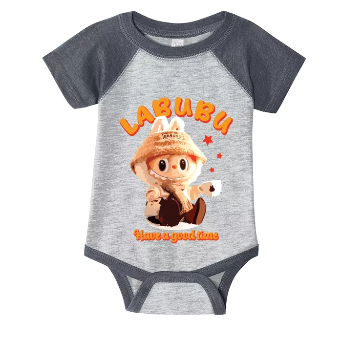 Cute Labubu Classic Pose Funny Labubu Infant Baby Jersey Bodysuit