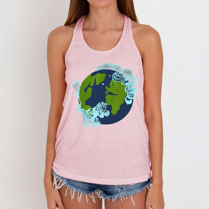 Cassie Lang Continents Clouds Funny Nerd Geek Ant Graphic Women's Knotted Racerback Tank