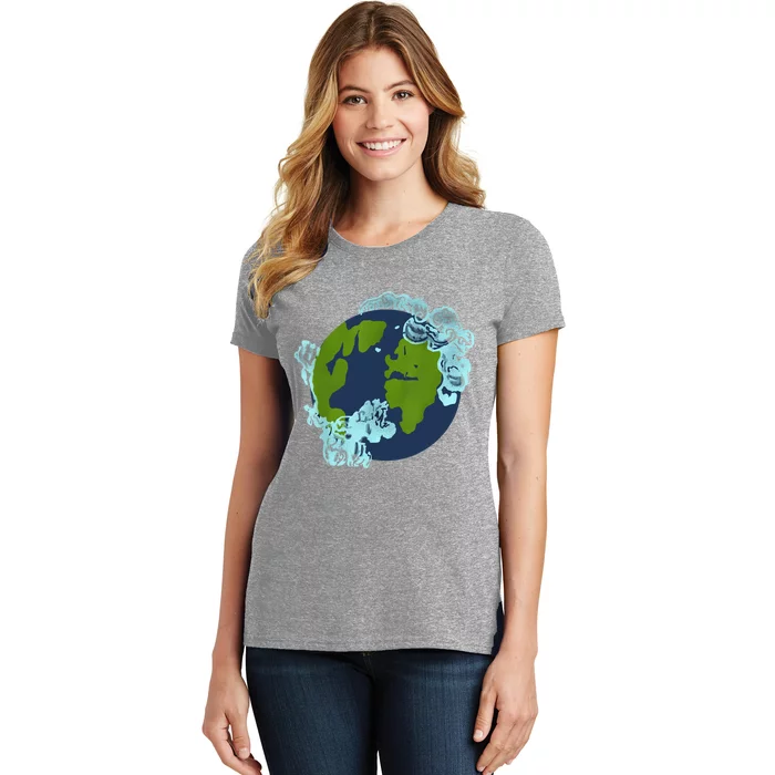 Cassie Lang Continents Clouds Funny Nerd Geek Ant Graphic Women's T-Shirt