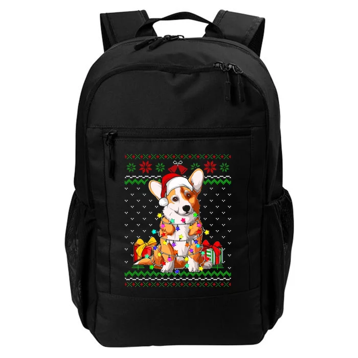 Christmas Lights Corgi Dog Lover Daily Commute Backpack