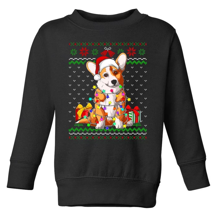 Christmas Lights Corgi Dog Lover Toddler Sweatshirt