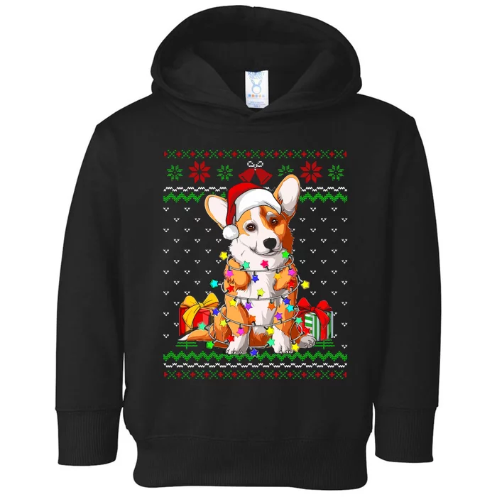 Christmas Lights Corgi Dog Lover Toddler Hoodie