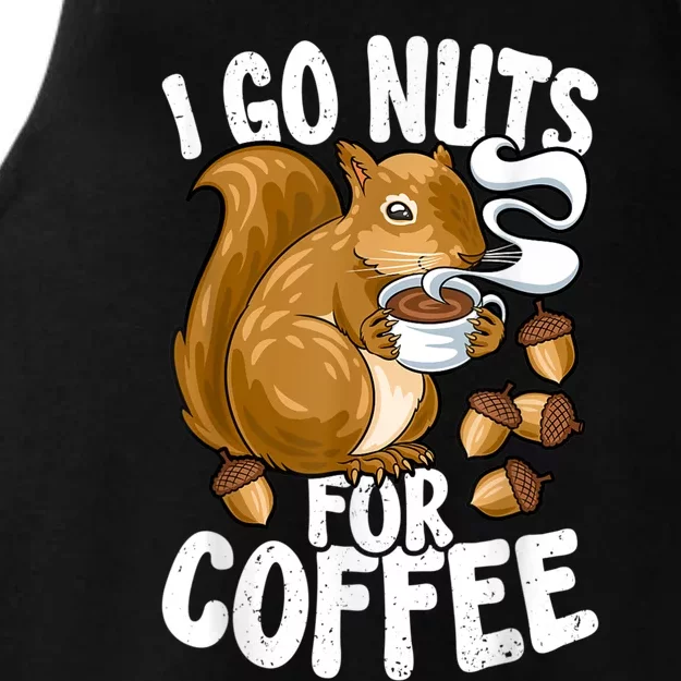 Coffee Lover, Coffee Drinker Tee, Funny Squirrel Ladies Tri-Blend Wicking Tank