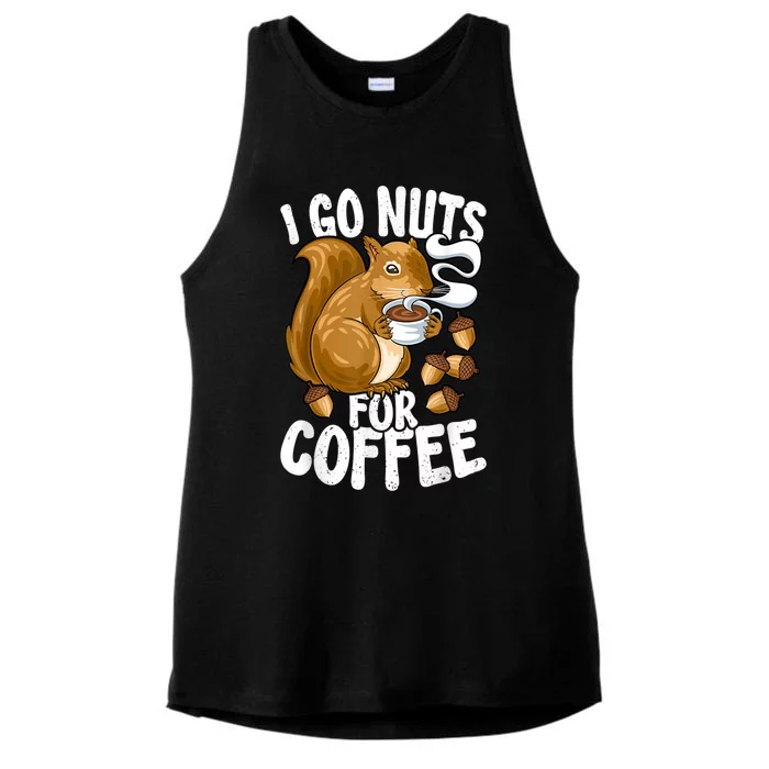 Coffee Lover, Coffee Drinker Tee, Funny Squirrel Ladies Tri-Blend Wicking Tank