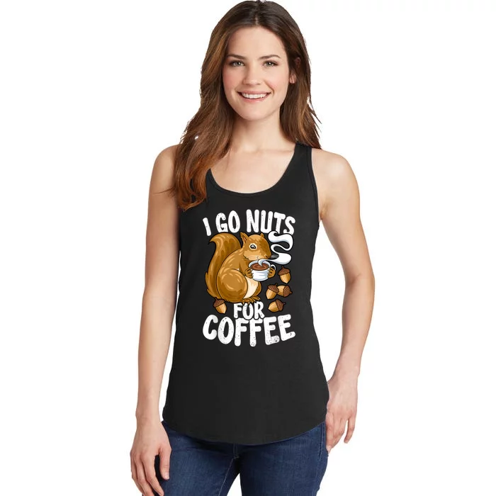 Coffee Lover, Coffee Drinker Tee, Funny Squirrel Ladies Essential Tank