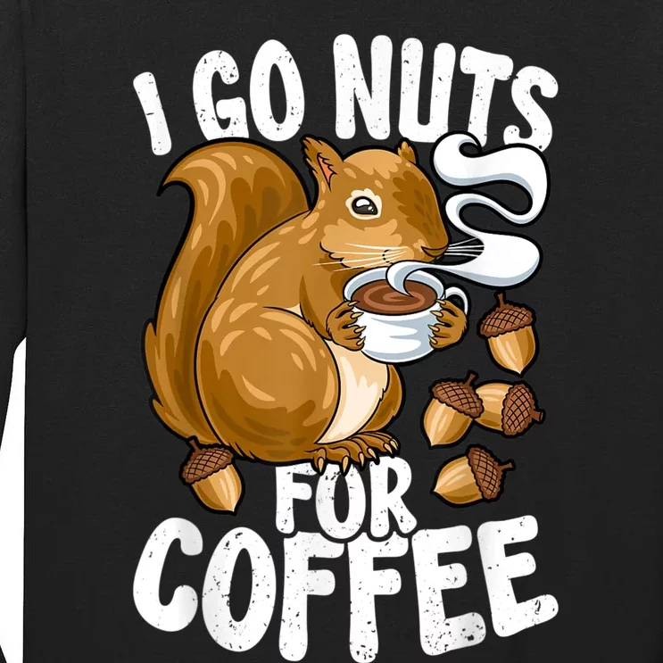 Coffee Lover, Coffee Drinker Tee, Funny Squirrel Tall Long Sleeve T-Shirt