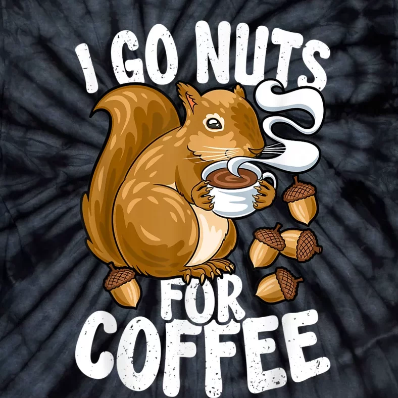 Coffee Lover, Coffee Drinker Tee, Funny Squirrel Tie-Dye T-Shirt