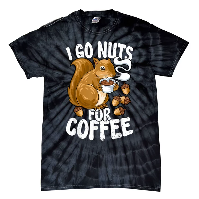 Coffee Lover, Coffee Drinker Tee, Funny Squirrel Tie-Dye T-Shirt