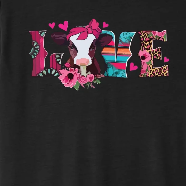 Cute Love Calf Love Cow Western Valentines Day Calf Mom ChromaSoft Performance T-Shirt