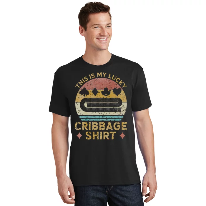 Cribbage Lucky Cribbage Lovers Vintage Cribbage Board Game T-Shirt