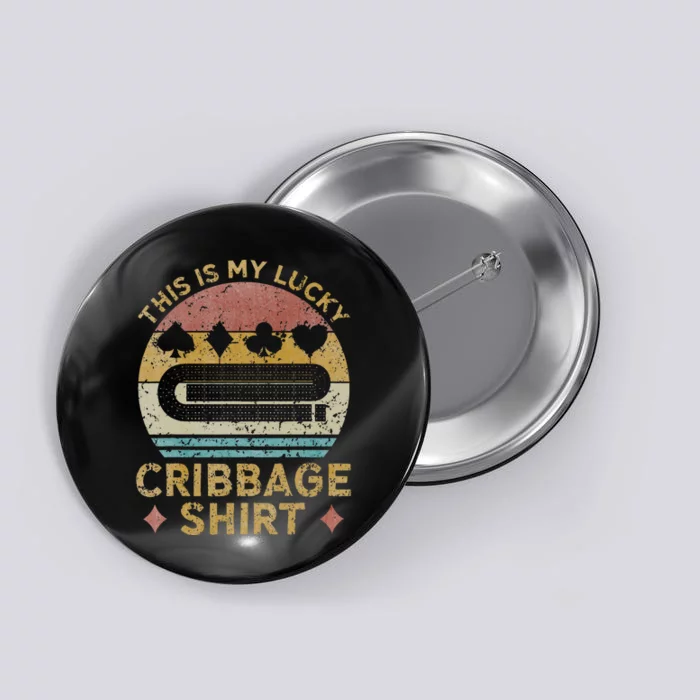 Cribbage Lucky Cribbage Lovers Vintage Cribbage Board Game Button