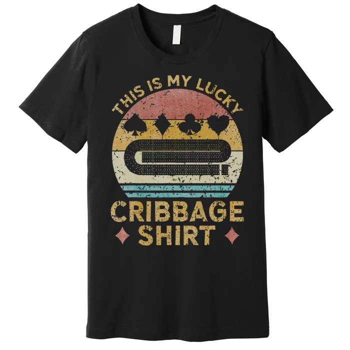 Cribbage Lucky Cribbage Lovers Vintage Cribbage Board Game Premium T-Shirt