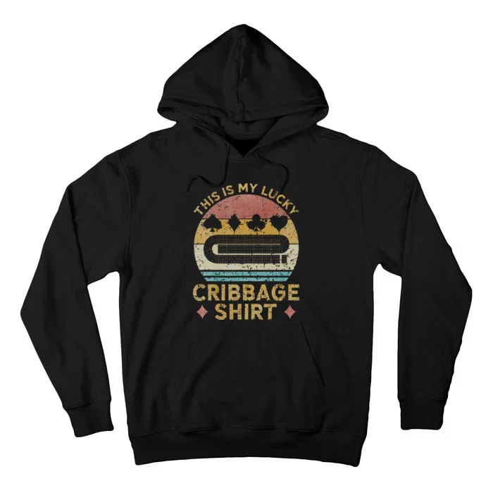 Cribbage Lucky Cribbage Lovers Vintage Cribbage Board Game Tall Hoodie