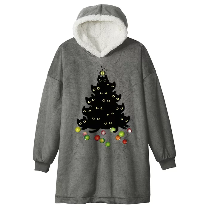 Cat Lovers Cute And Funny Holiday Tree Christmas Gift Hooded Wearable Blanket