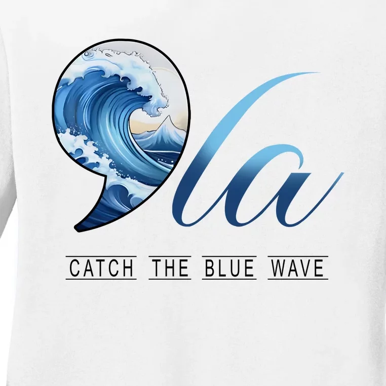 Comma La Catch The Blue Wave Ladies Long Sleeve Shirt