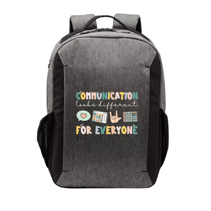 Communication Looks Different For Everyone Autism Awareness Vector Backpack