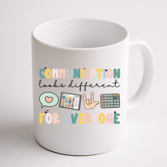 Communication Looks Different For Everyone Autism Awareness Front & Back Coffee Mug