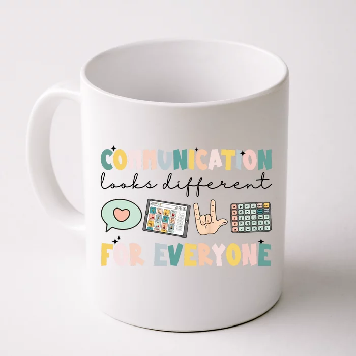 Communication Looks Different For Everyone Autism Awareness Front & Back Coffee Mug