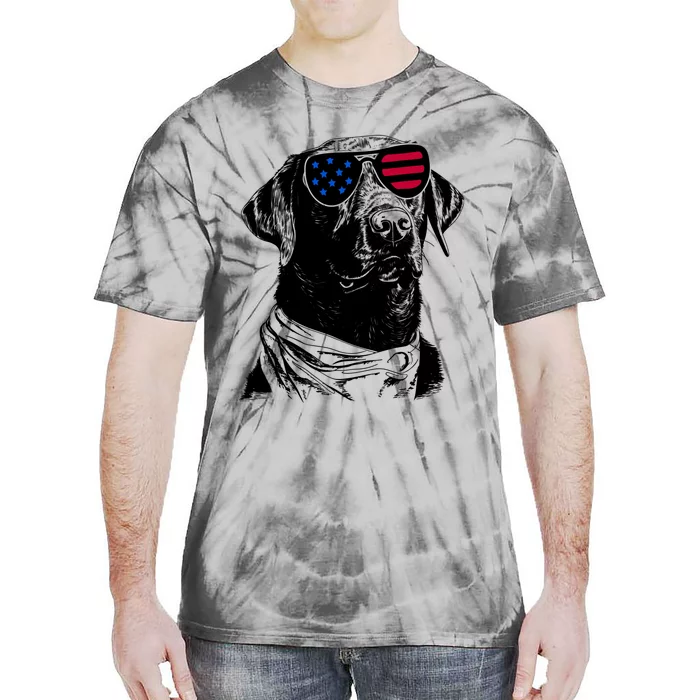 Chocolate Labrador Dog 4th July America Usa Flag Cool Gift Tie-Dye T-Shirt