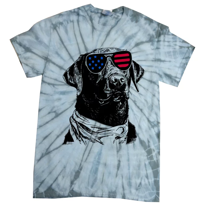 Chocolate Labrador Dog 4th July America Usa Flag Cool Gift Tie-Dye T-Shirt