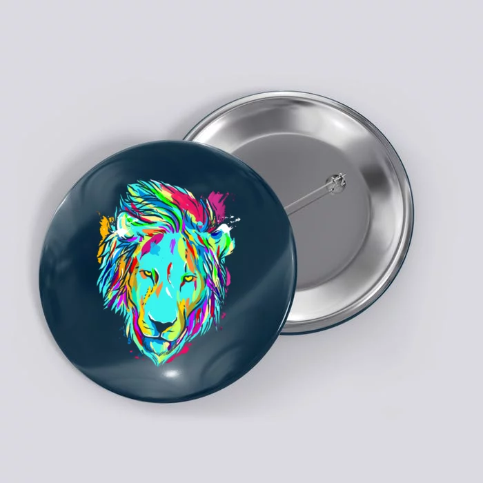 Colorful Lion Design Button