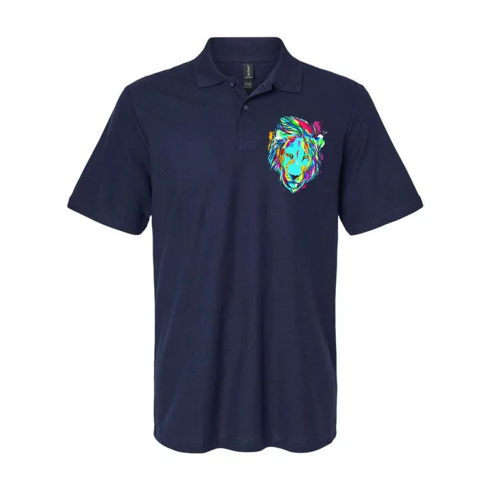 Colorful Lion Design Softstyle Adult Sport Polo