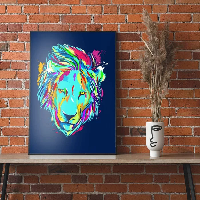 Colorful Lion Design Poster