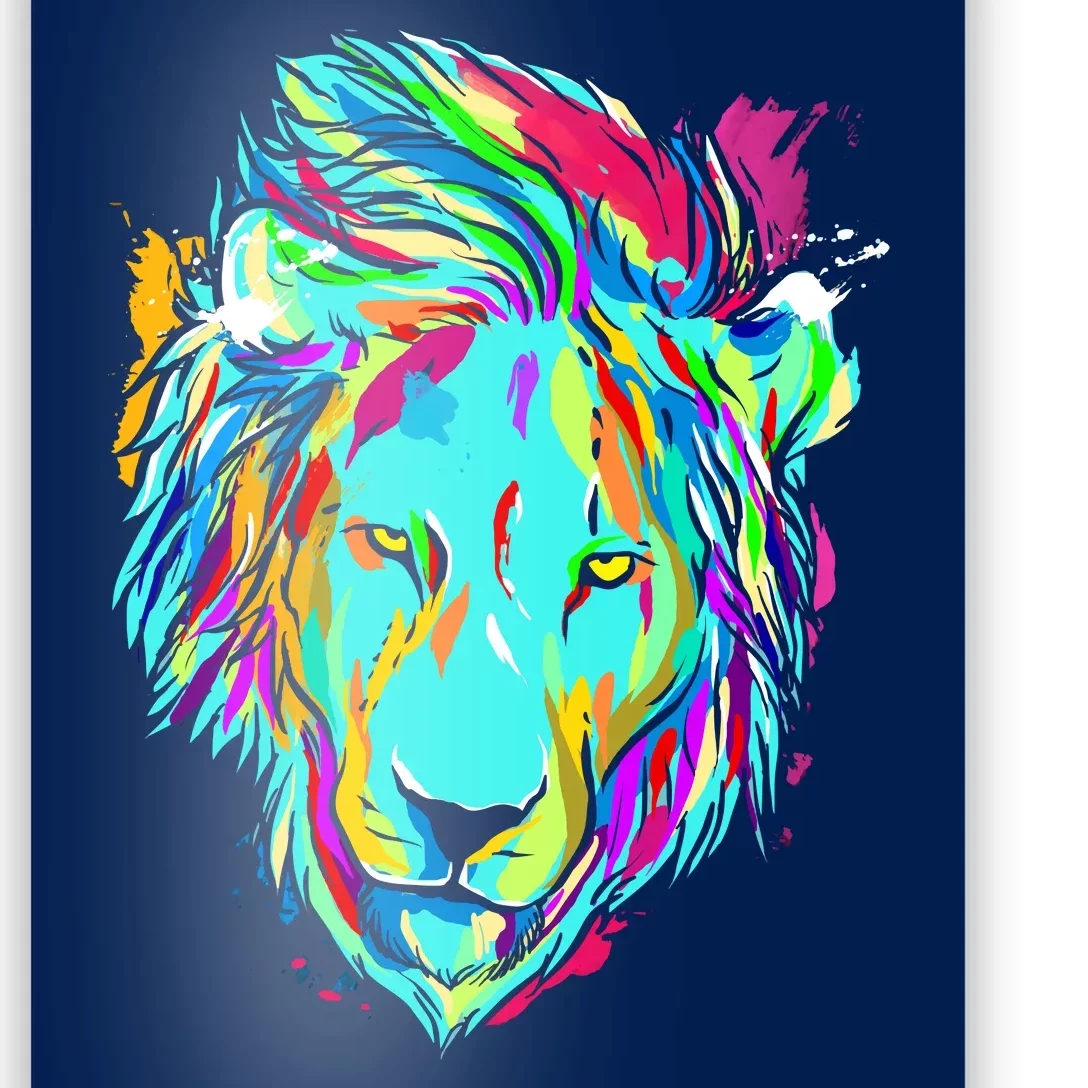 Colorful Lion Design Poster