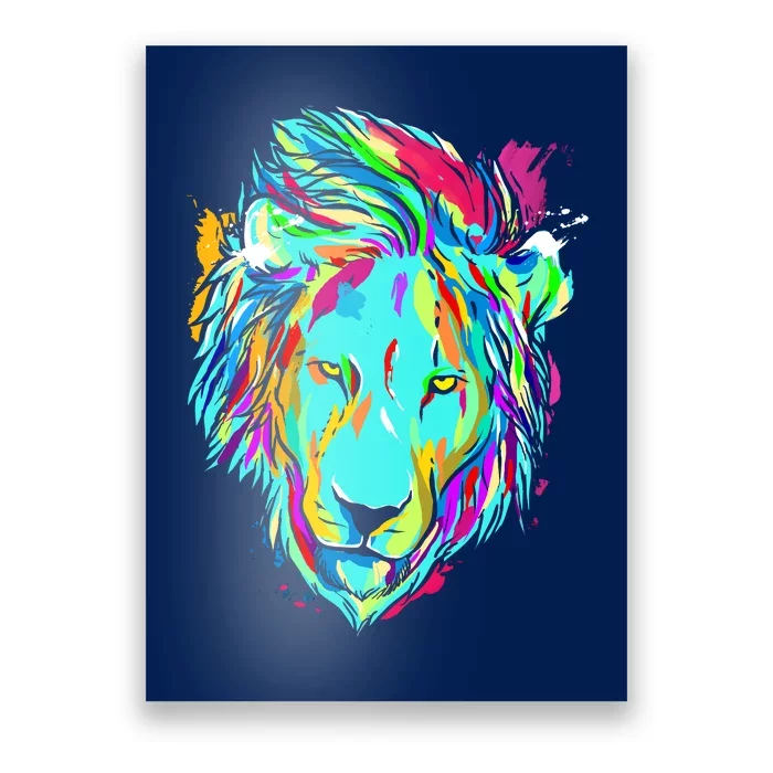 Colorful Lion Design Poster